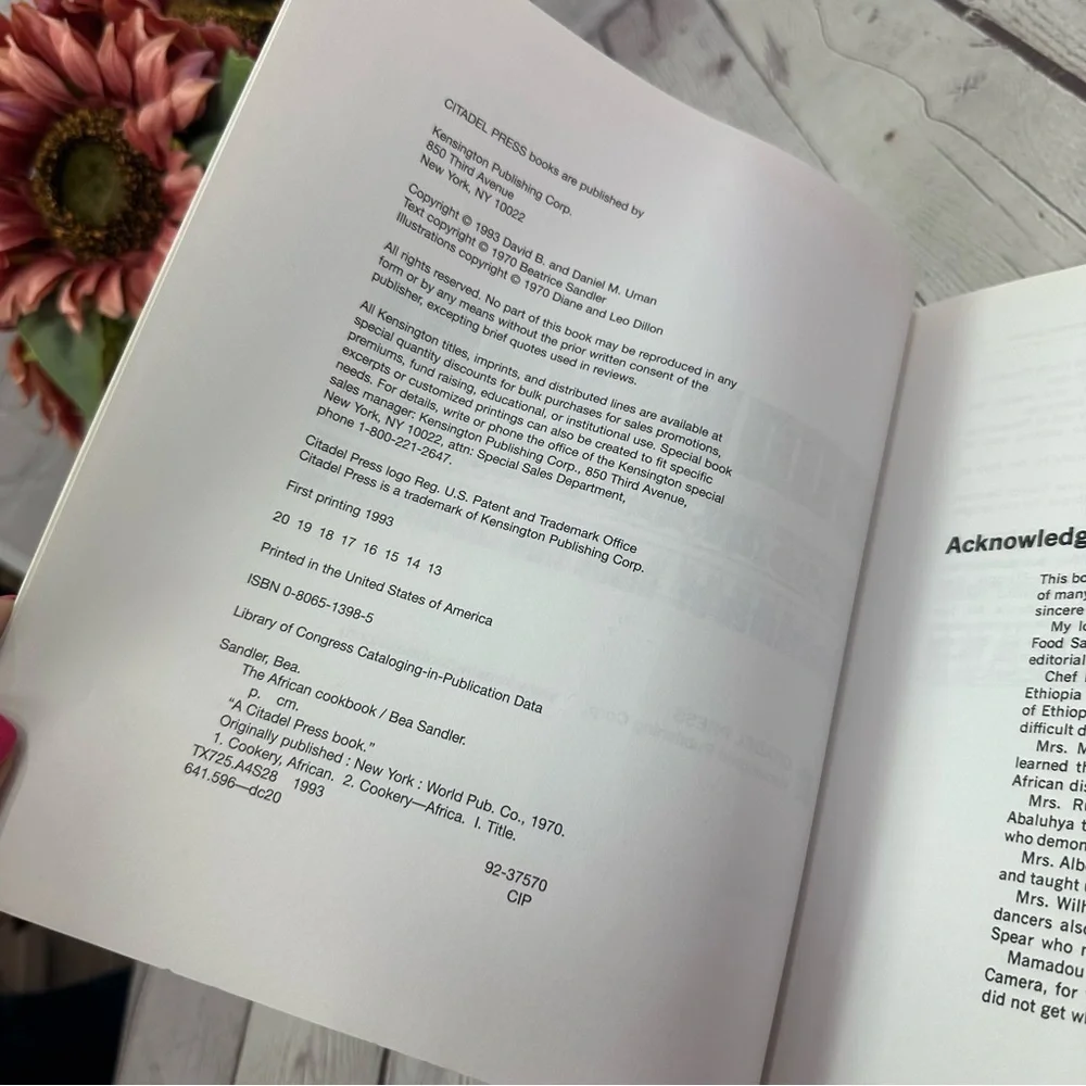 vintage 1993 The African Cookbook by Bea Sandler